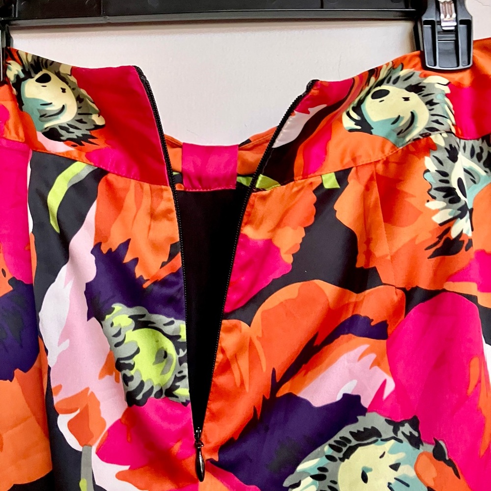 Cutest Stacked & Gathered Multicolor Silk Mini Skirt by Ted Baker - Picture 8 of 11